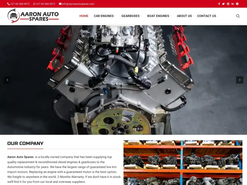 Screenshot of Aaronautospares.com taken on Friday the 7th of June 2024