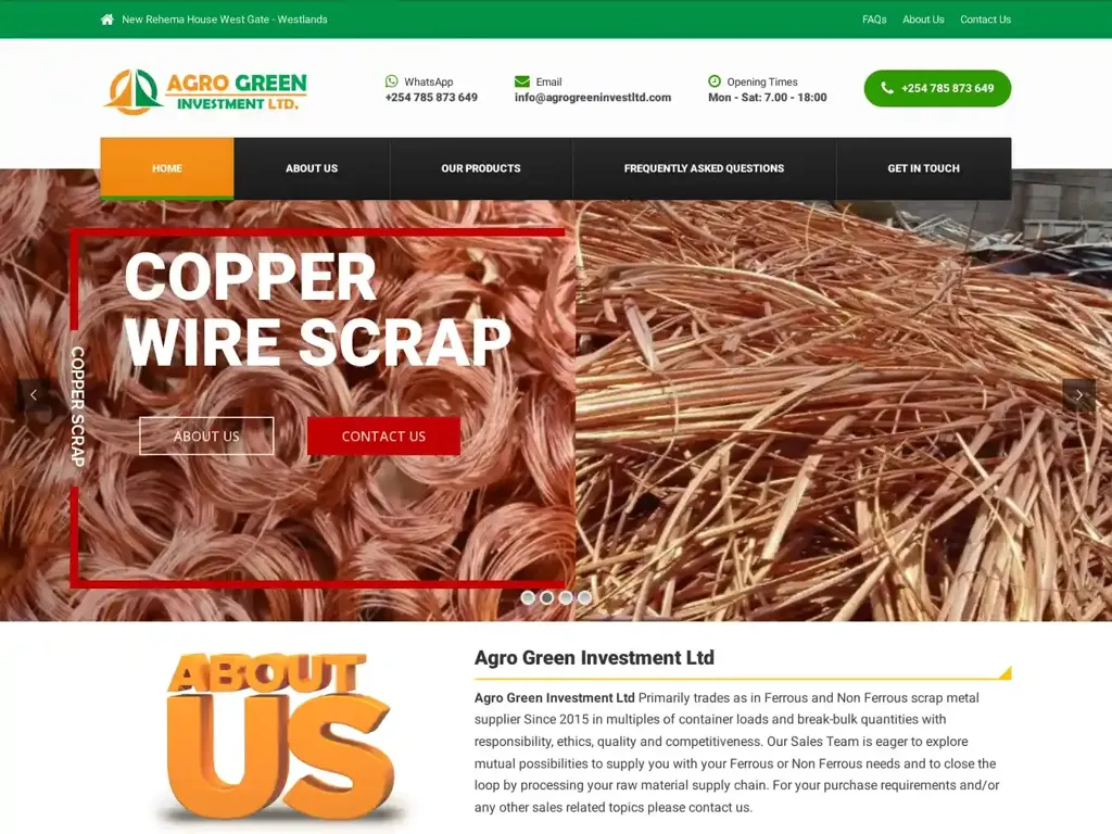 Screenshot of Agrogreeninvestltd.com taken on Thursday the 4th of January 2024