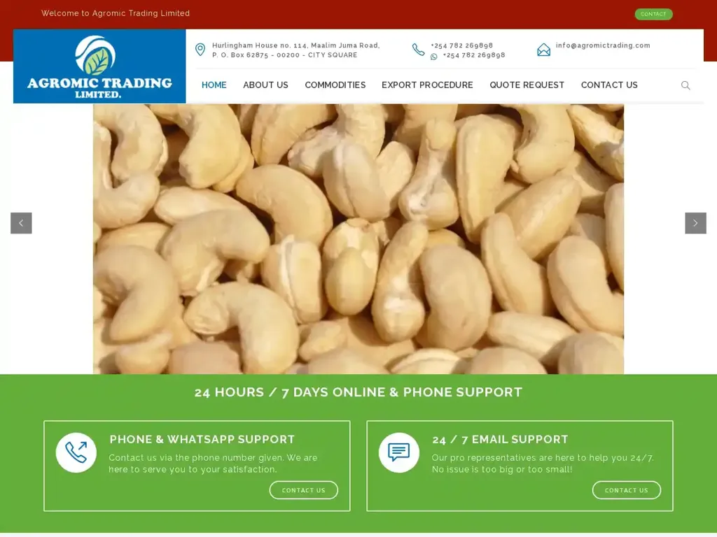 Screenshot of Agromictrading.com taken on Thursday the 4th of January 2024