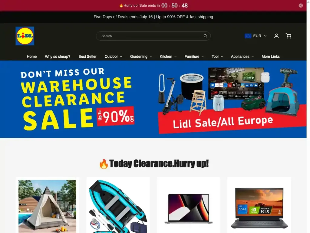 Screenshot of Akdiscount.shop taken on Thursday the 17th of July 2025