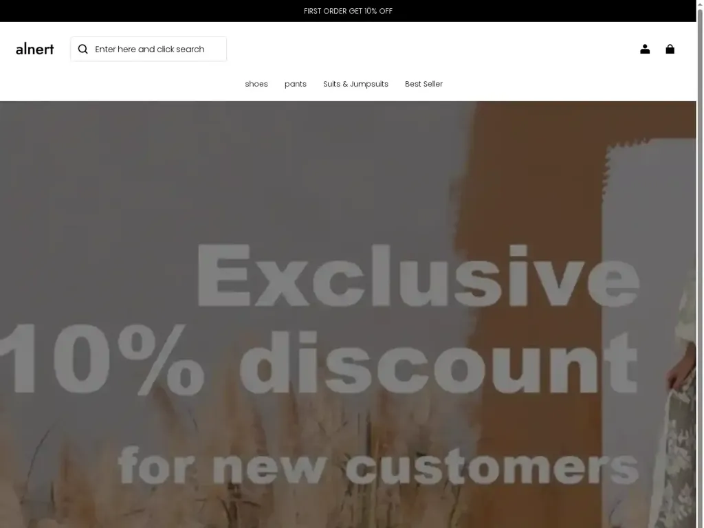Screenshot of Alnert.shop taken on Wednesday the 25th of June 2025