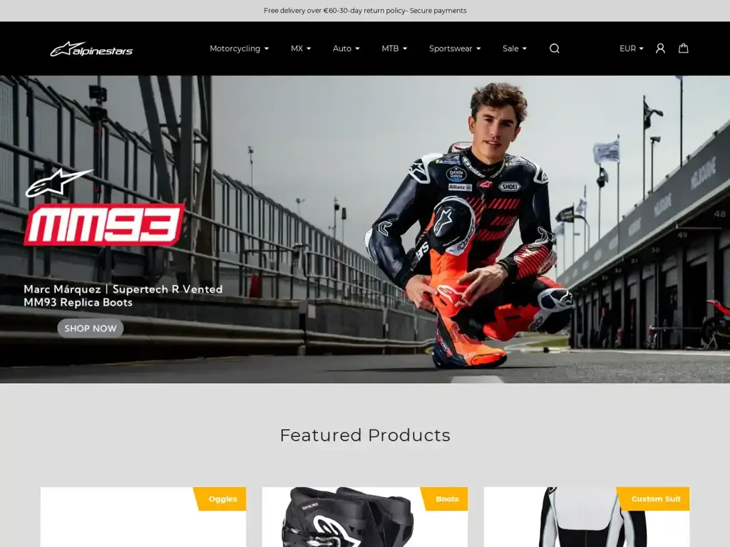 Screenshot of Alpinestarss-eu.shop taken on Friday the 17th of January 2025