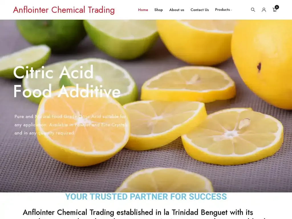 Screenshot of Anflointerchemicaltrading.com taken on Tuesday the 7th of May 2024