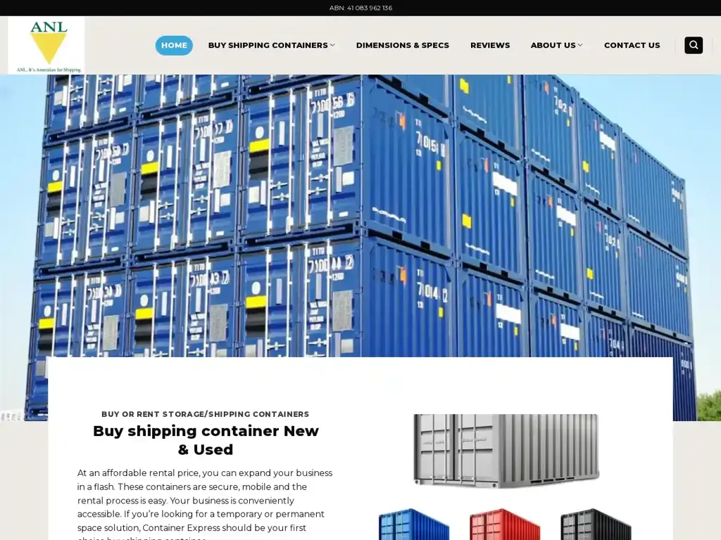 Screenshot of Anlcontainerline.com taken on Tuesday the 13th of August 2024