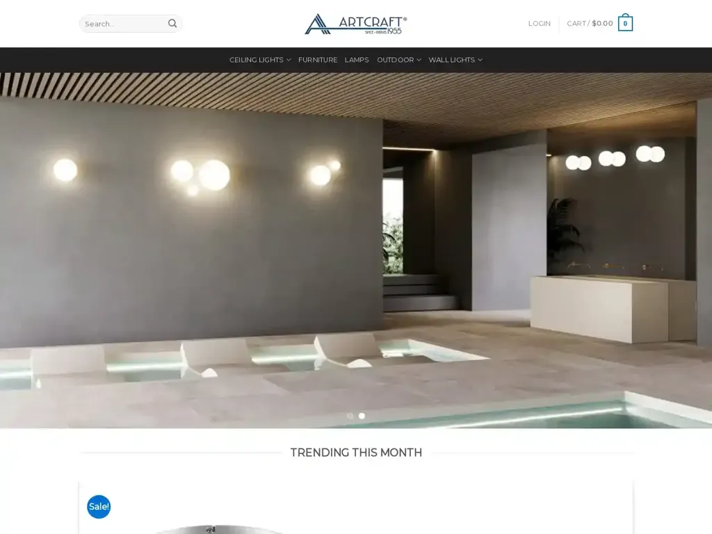 Screenshot of Artcraftlamp.com taken on Wednesday the 10th of January 2024