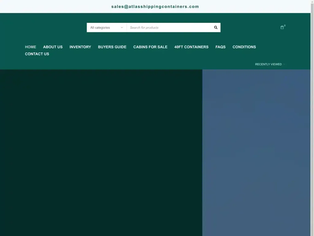 Screenshot of Atlasshippingcontainers.com taken on Sunday the 12th of January 2025