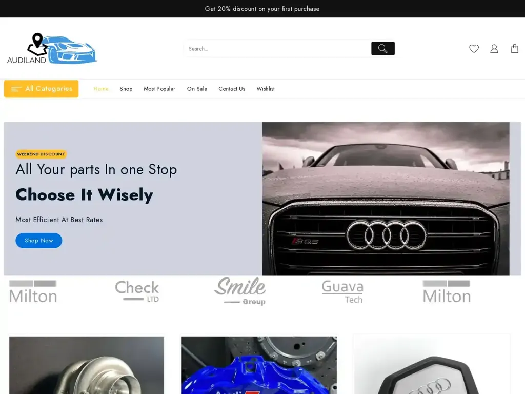 Screenshot of Audisparepartsandaccessories.com taken on Thursday the 30th of May 2024