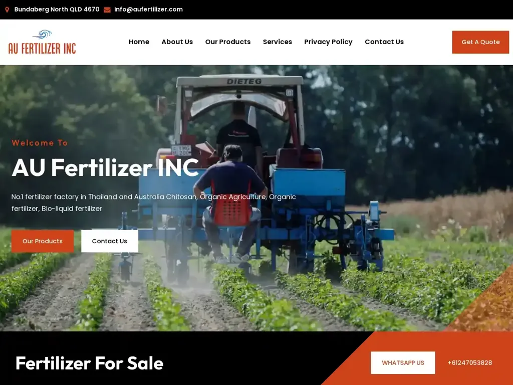 Screenshot of Aufertilizer.com taken on Tuesday the 9th of January 2024