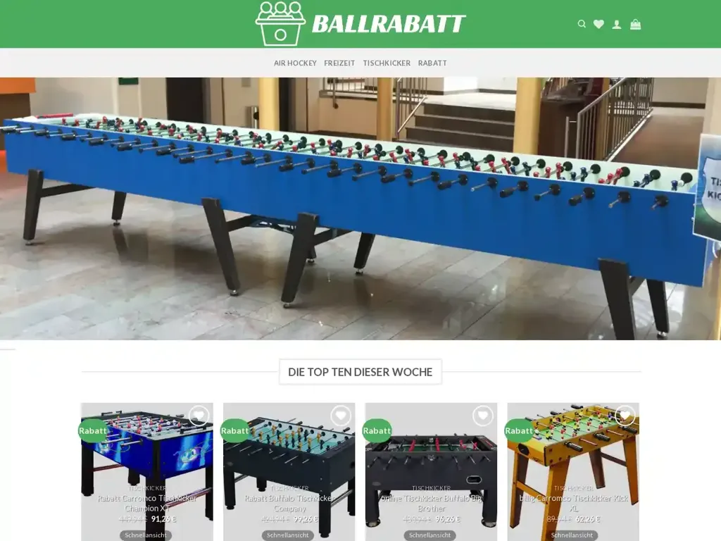 Screenshot of Ballrabatt.com taken on Friday the 12th of January 2024