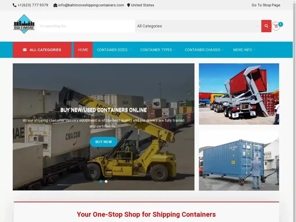 Screenshot of Baltimoreshippingcontainers.com taken on Tuesday the 13th of August 2024