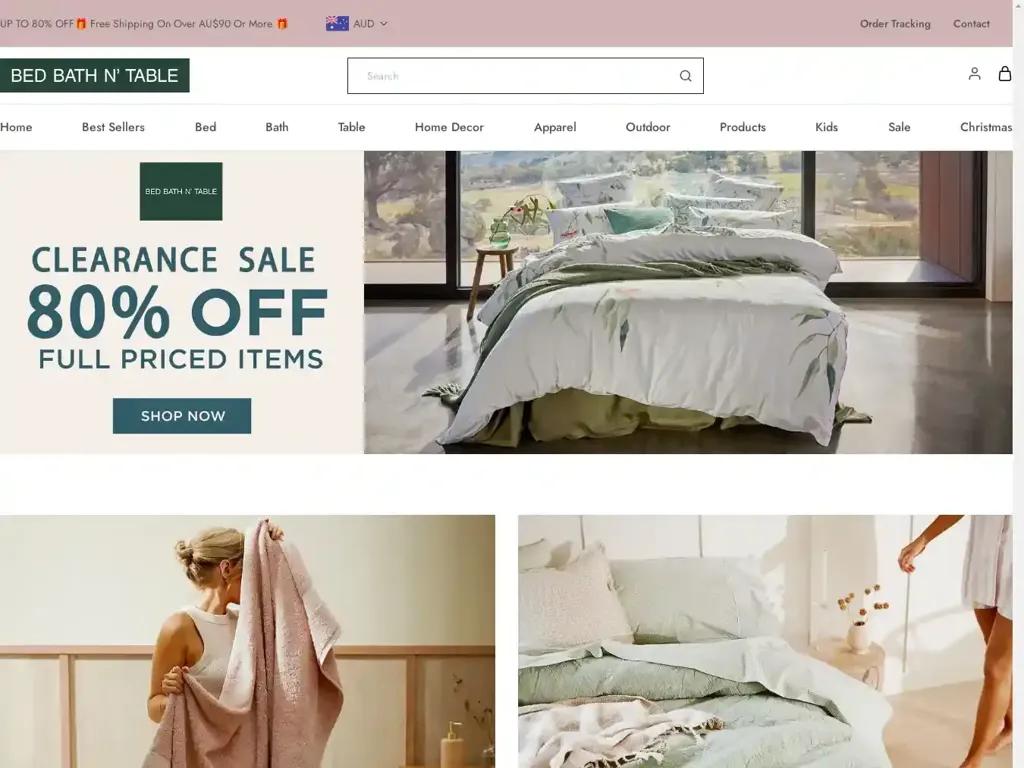 Screenshot of Bedbathntableshop.shop taken on Saturday the 21st of December 2024