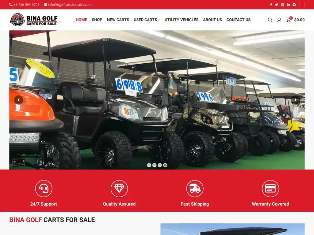 Screenshot of Bgolfcartsforsales.com taken on Tuesday the 7th of May 2024