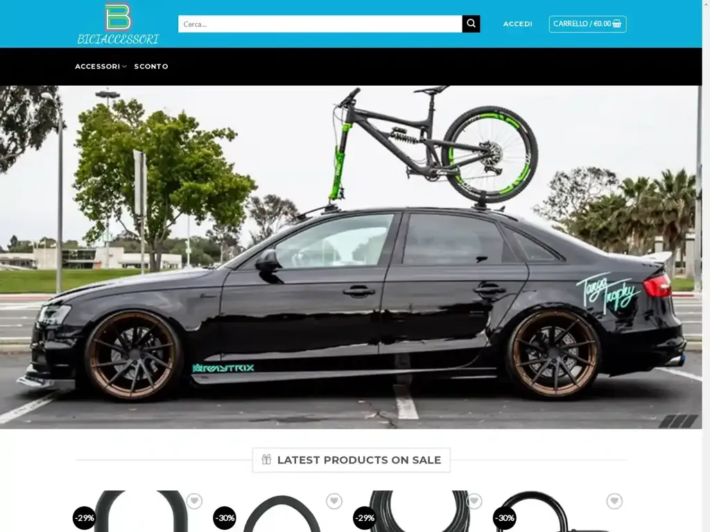 Screenshot of Biciaccessori.com taken on Wednesday the 26th of June 2024