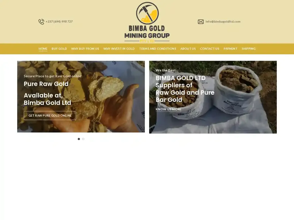 Screenshot of Bimbagoldltd.com taken on Wednesday the 3rd of January 2024