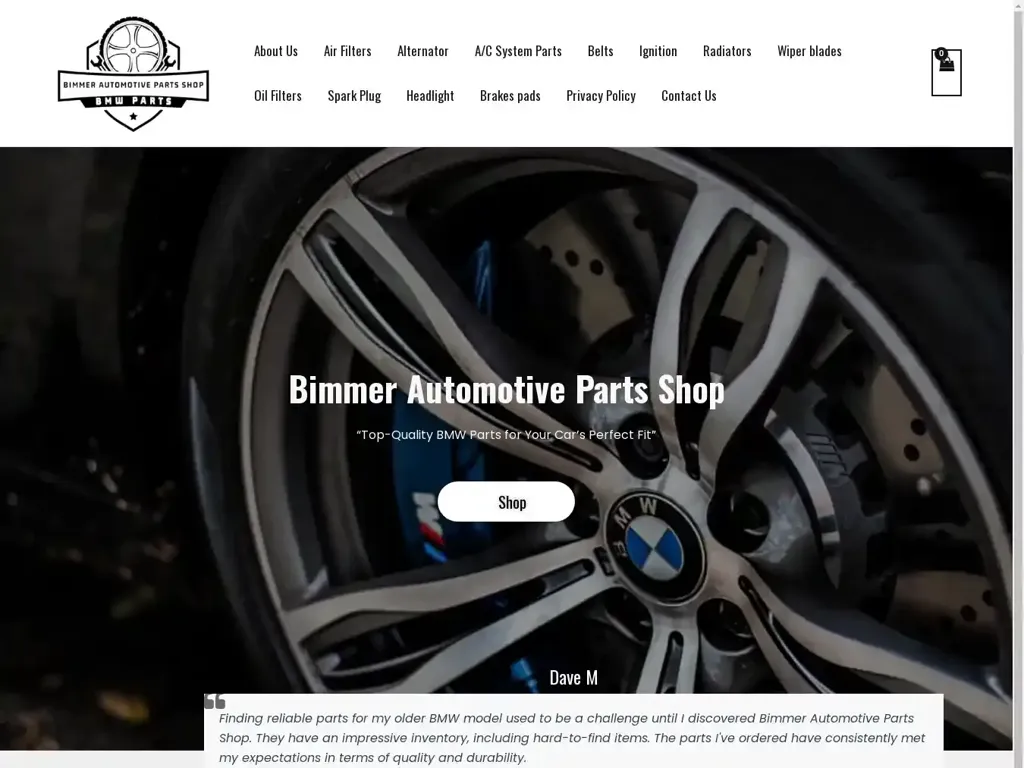 Screenshot of Bimmerautomotivepartsshop.com taken on Friday the 7th of June 2024