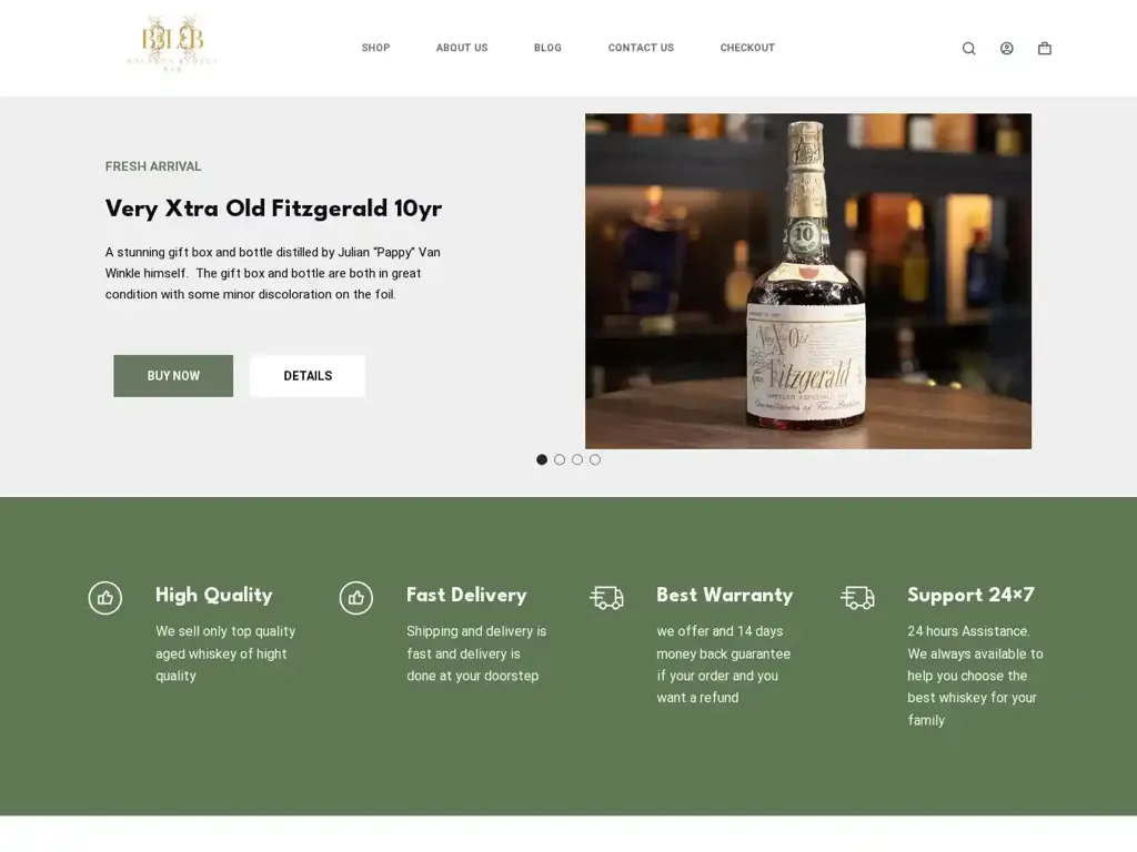 Screenshot of Bourbonlegacybar.com taken on Tuesday the 10th of December 2024