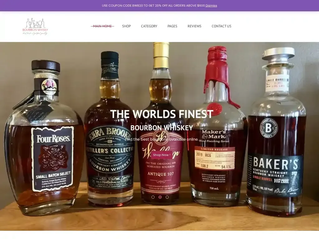 Screenshot of Bourbonwhiskybrands.com taken on Tuesday the 16th of January 2024