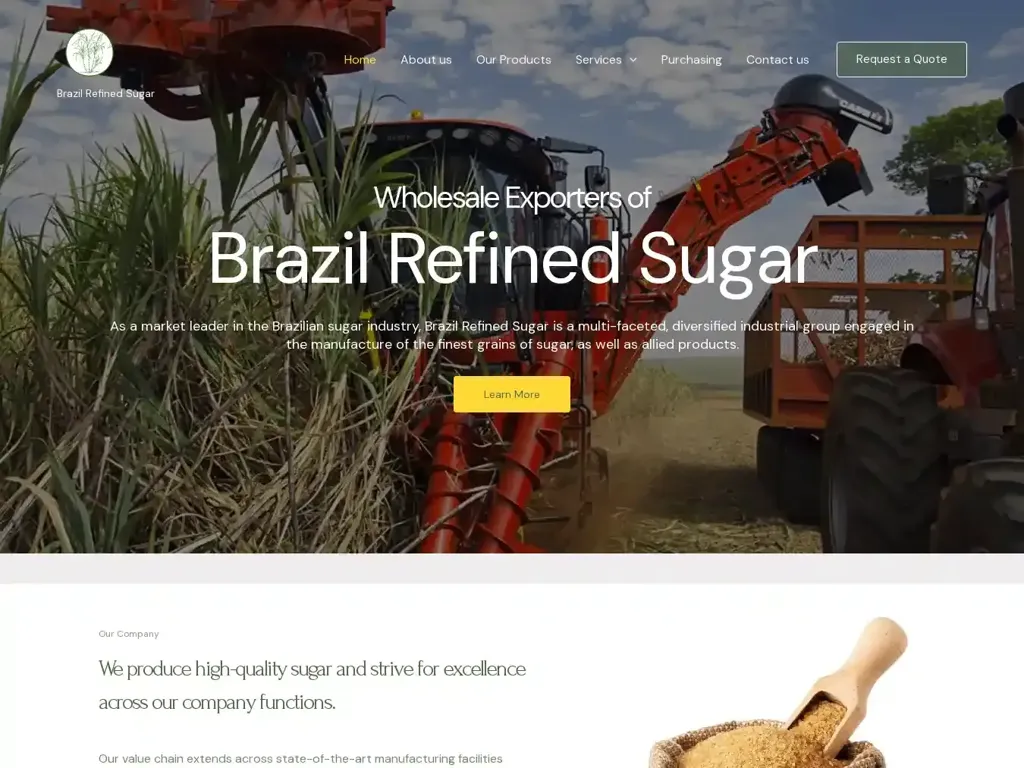 Screenshot of Brazilrefinedsugar.com taken on Thursday the 29th of February 2024