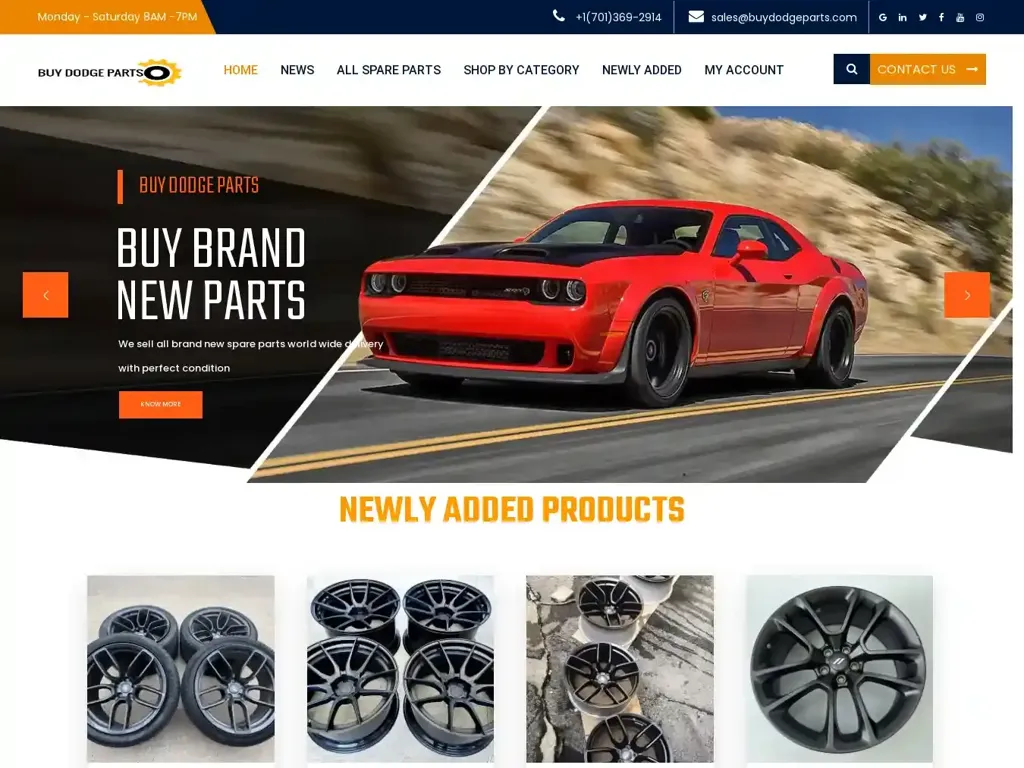 Screenshot of Buydodgeparts.com taken on Monday the 23rd of September 2024