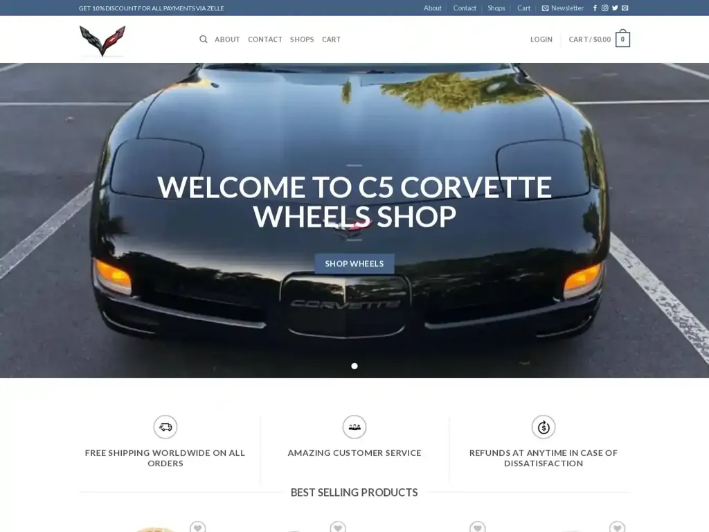 Screenshot of C5corvettewheels.com taken on Tuesday the 7th of May 2024
