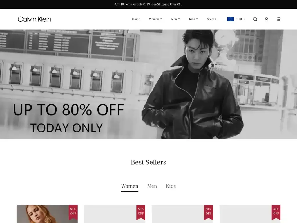 Screenshot of Calvinkleinofficial.com taken on Friday the 8th of March 2024