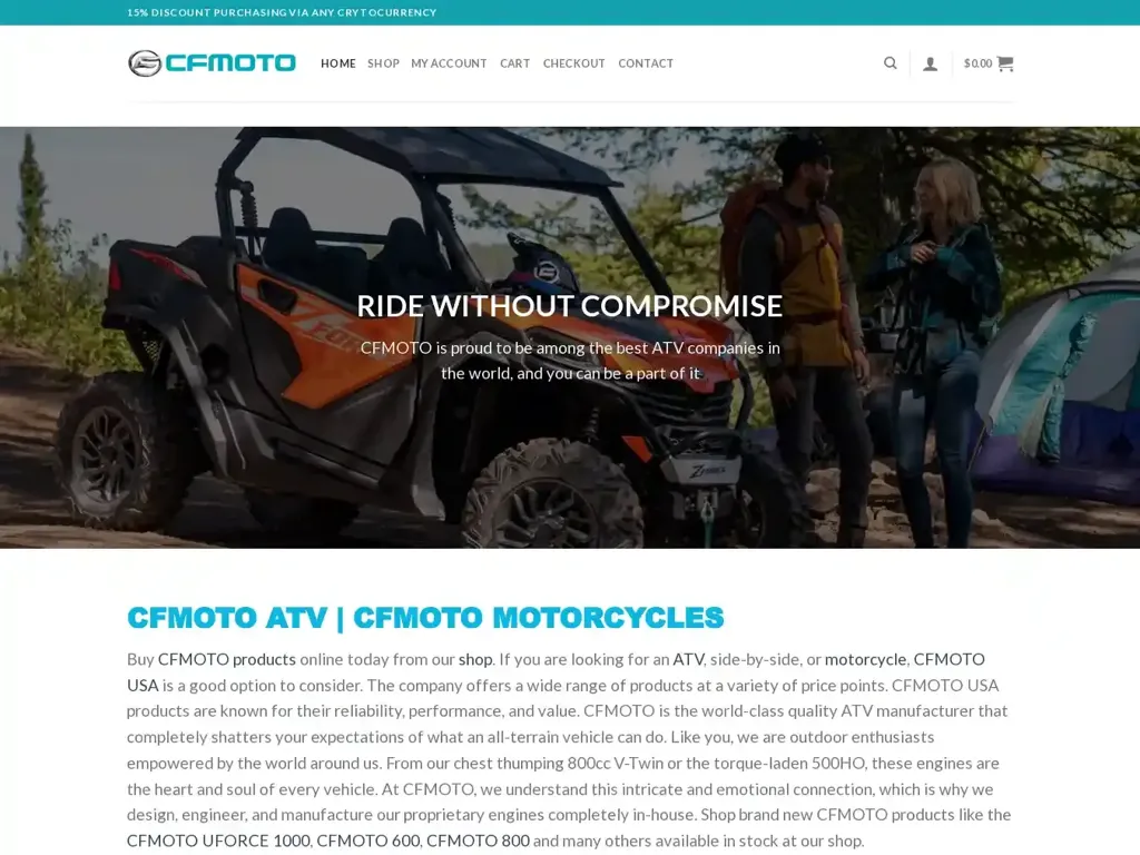 Screenshot of Cfmotoshop.com taken on Tuesday the 7th of January 2025