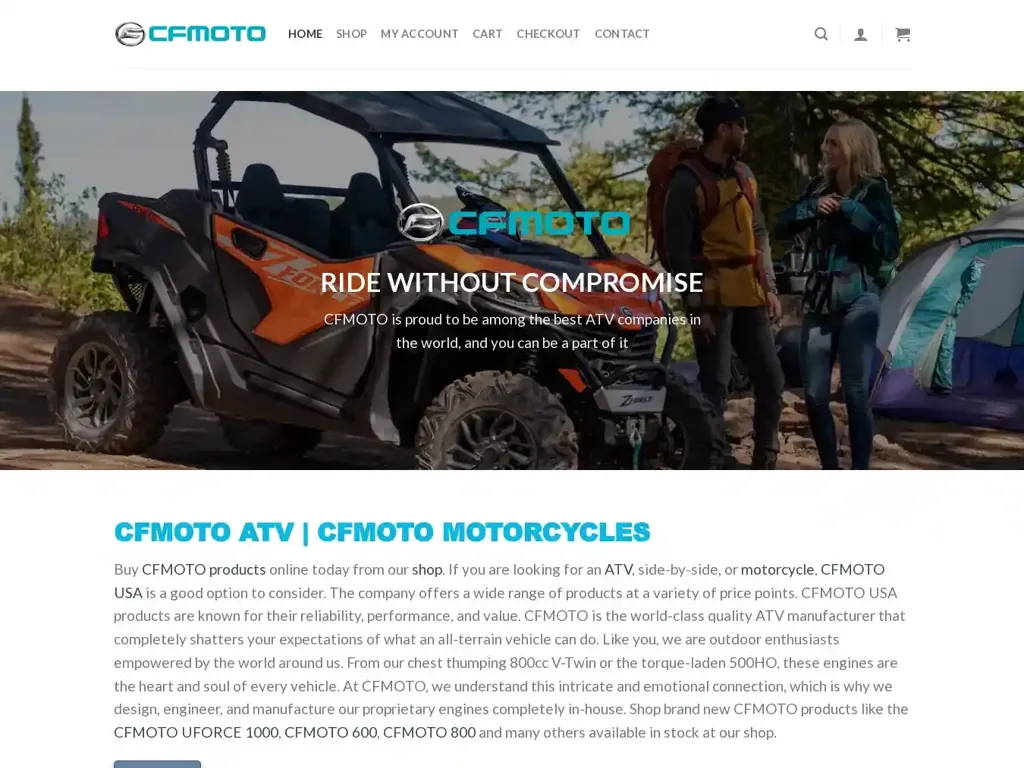 Screenshot of Cfmotosusa.com taken on Thursday the 4th of January 2024