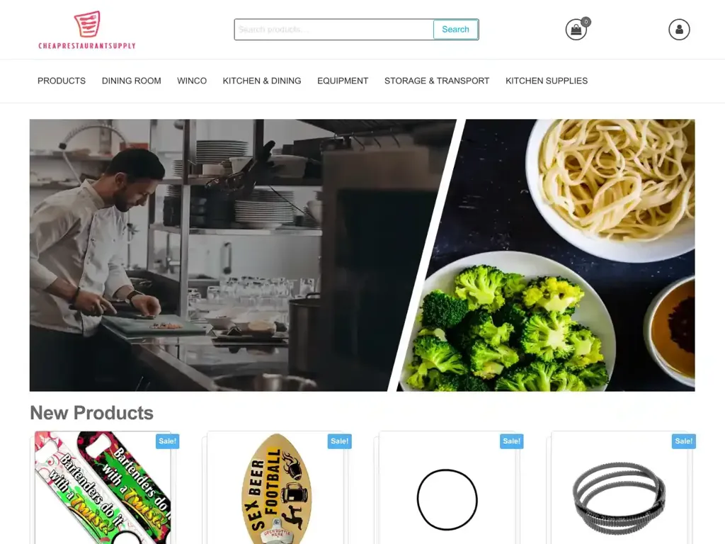 Screenshot of Cheaprestaurantsupply.com taken on Monday the 23rd of December 2024