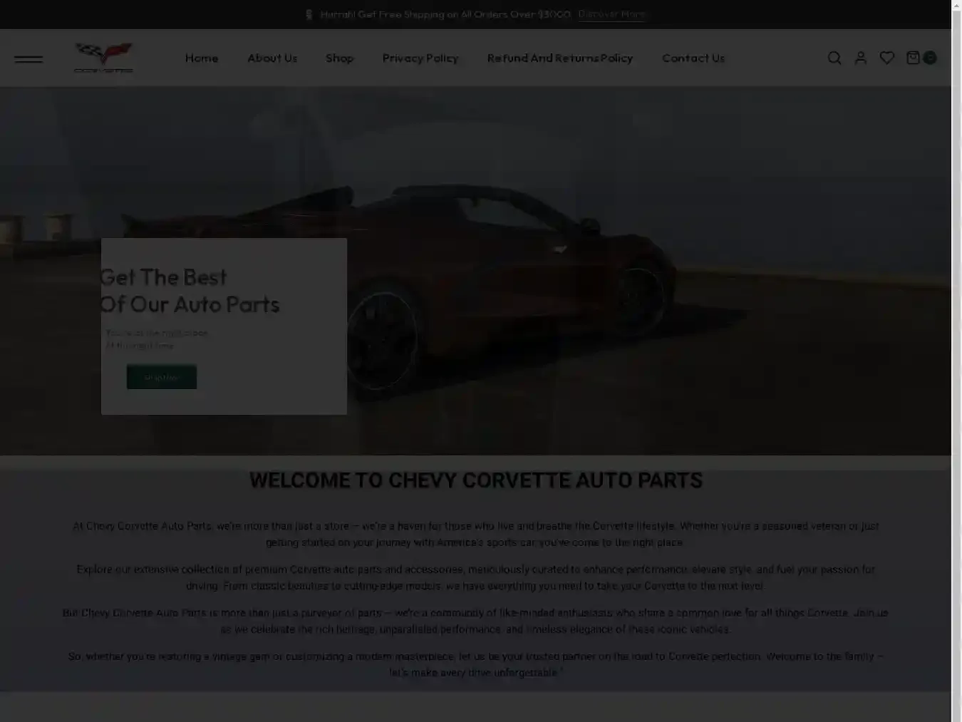 Chevycorvetteautoparts.com Fraudulent Automobile website.