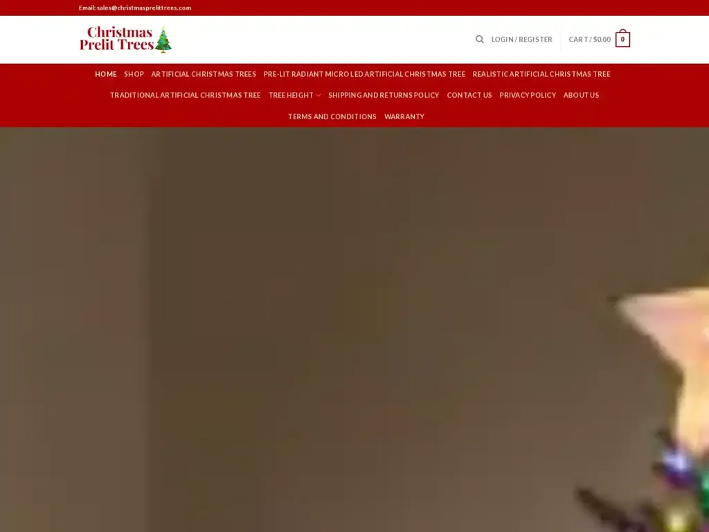 Screenshot of Christmasprelittrees.com taken on Friday the 2nd of February 2024