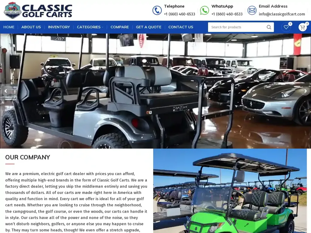 Screenshot of Classicgolfcart.com taken on Friday the 7th of June 2024