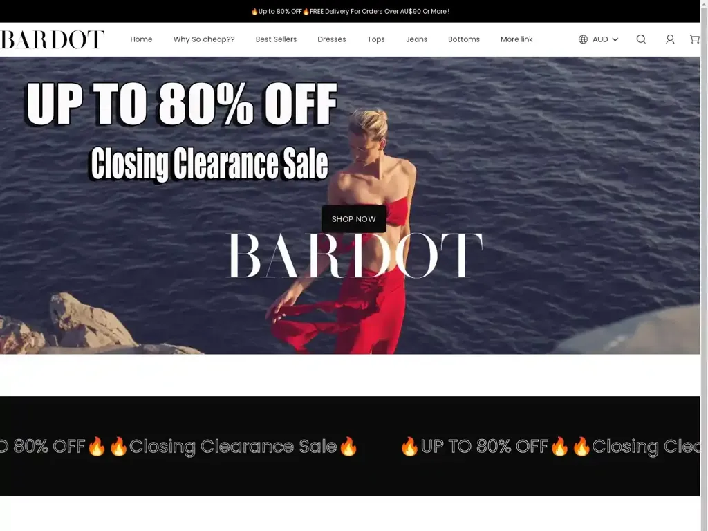 Screenshot of Clothingoutletau.shop taken on Wednesday the 8th of May 2024