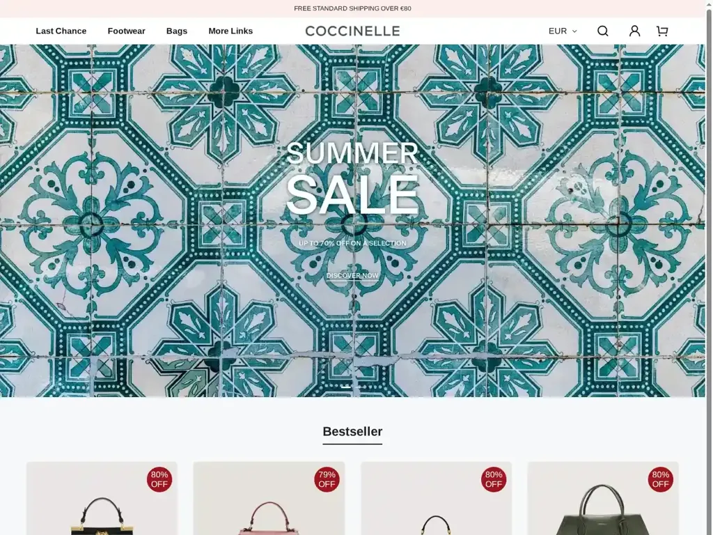 Screenshot of Coccinelle-hot.com taken on Saturday the 23rd of August 2025