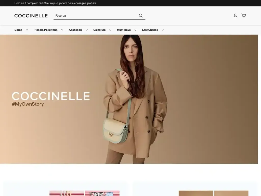 Screenshot of Coccinelleit.shop taken on Sunday the 12th of May 2024