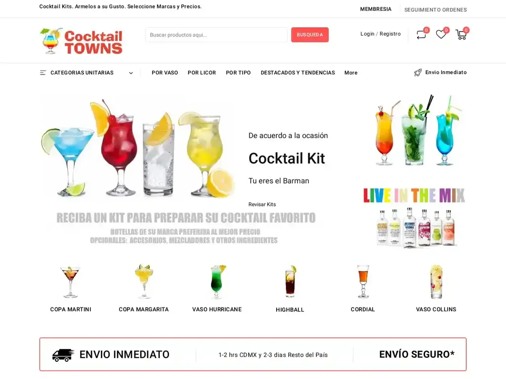 Screenshot of Cocktailtowns.com taken on Thursday the 4th of January 2024