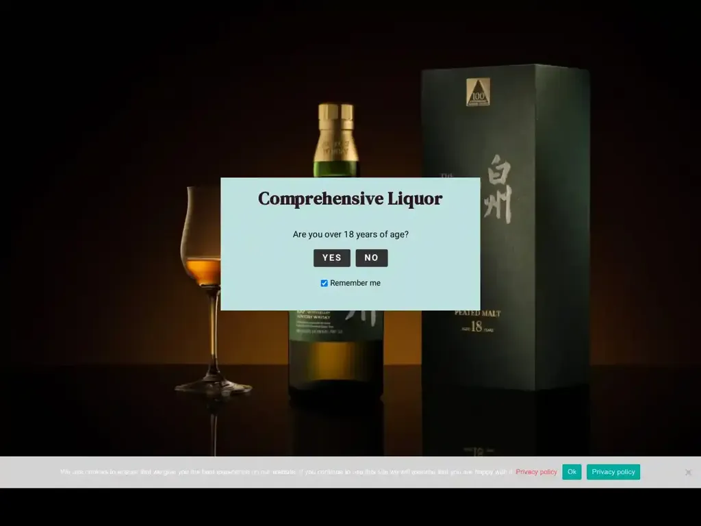 Screenshot of Comprehensiveliquor.com taken on Tuesday the 16th of January 2024