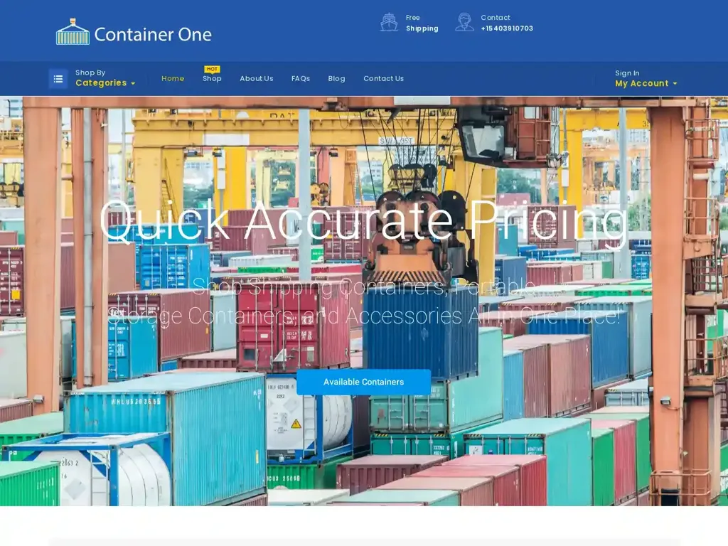 Screenshot of Container-one.org taken on Wednesday the 3rd of January 2024