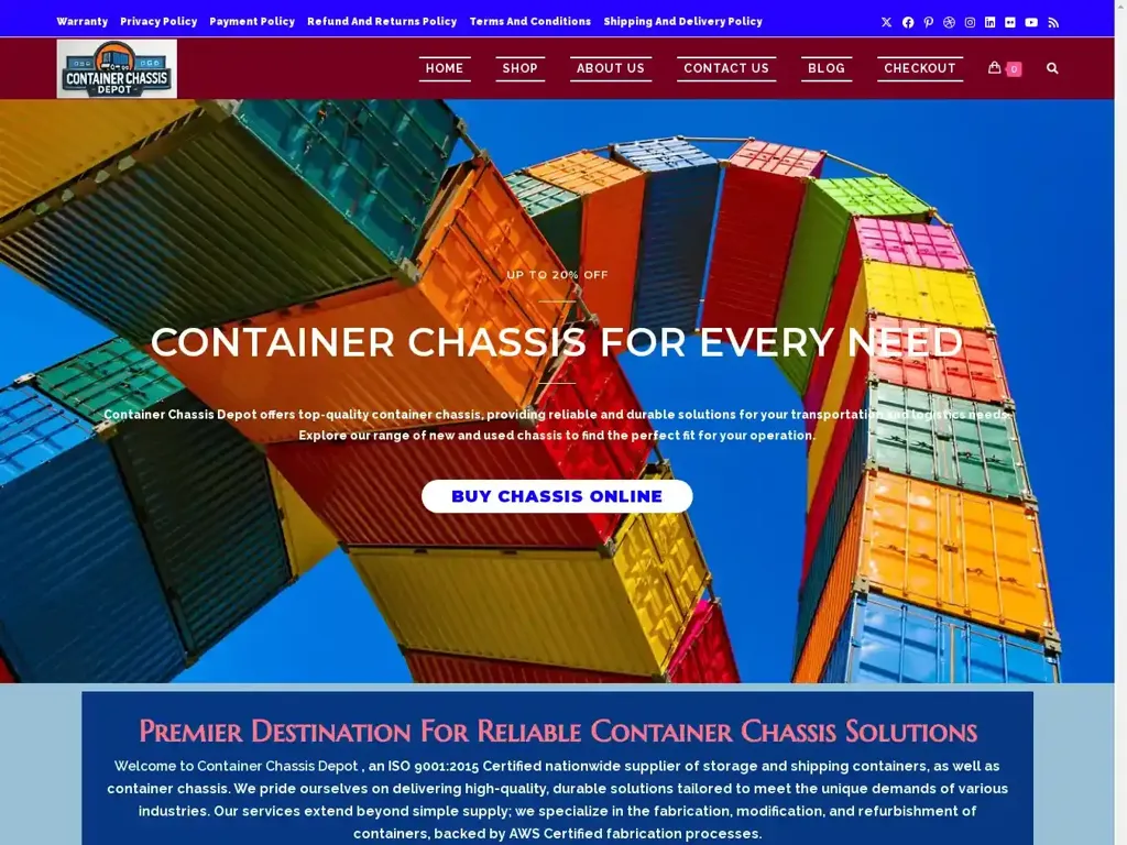 Screenshot of Containerchassisdepot.com taken on Tuesday the 10th of December 2024