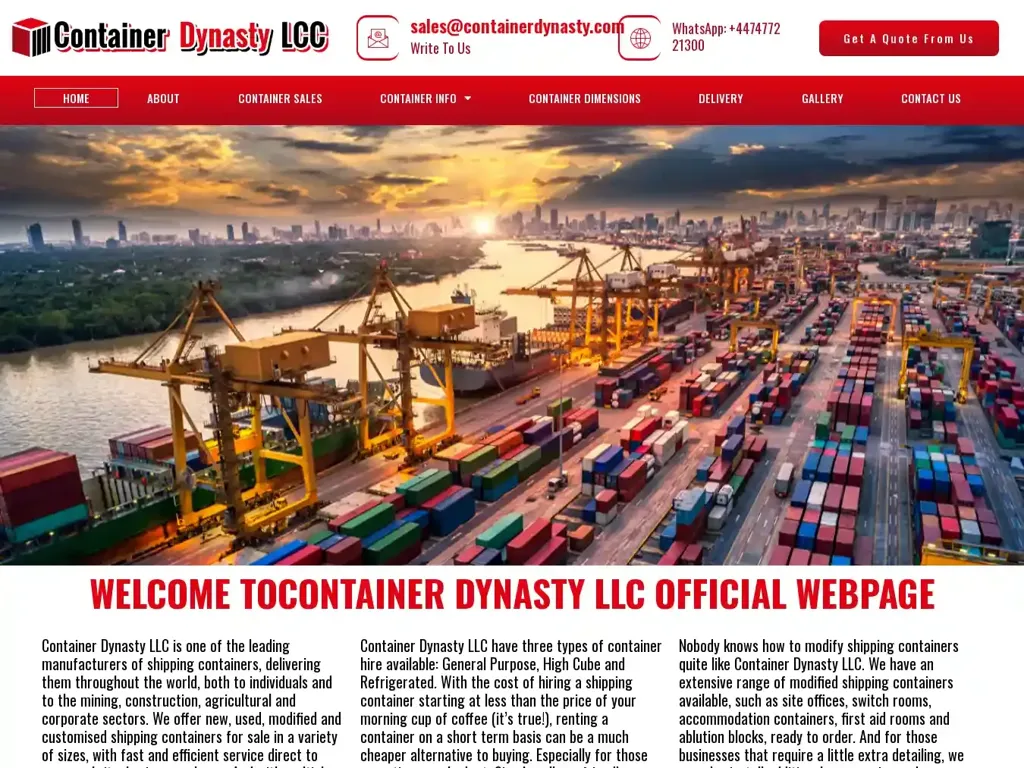 Screenshot of Containerdynasty.com taken on Wednesday the 3rd of January 2024