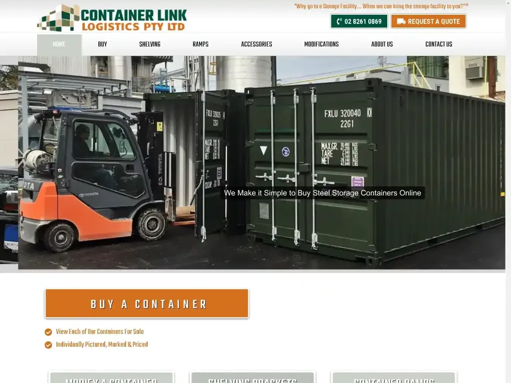 Screenshot of Containerlinklogisticsptyltd.com taken on Thursday the 5th of September 2024