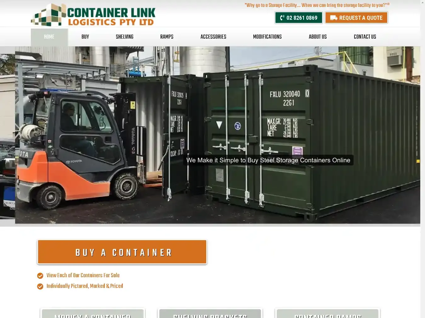 Containerlinklogisticsptyltd.com Fraudulent Container website.