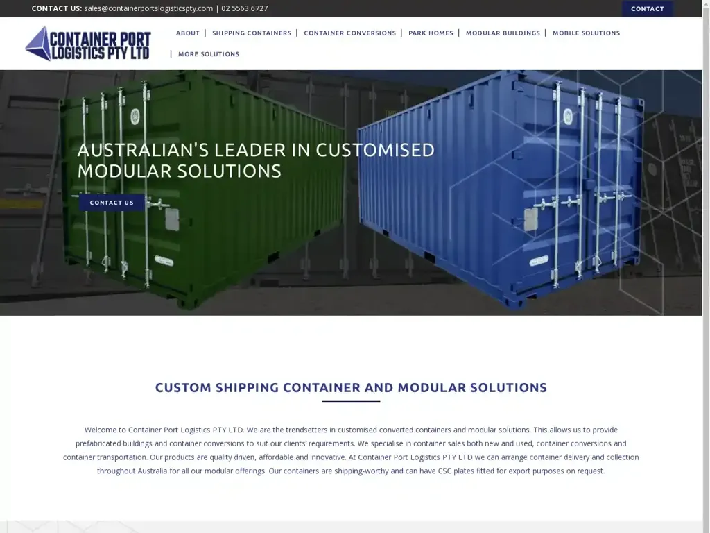 Screenshot of Containerportslogisticspty.com taken on Friday the 23rd of August 2024