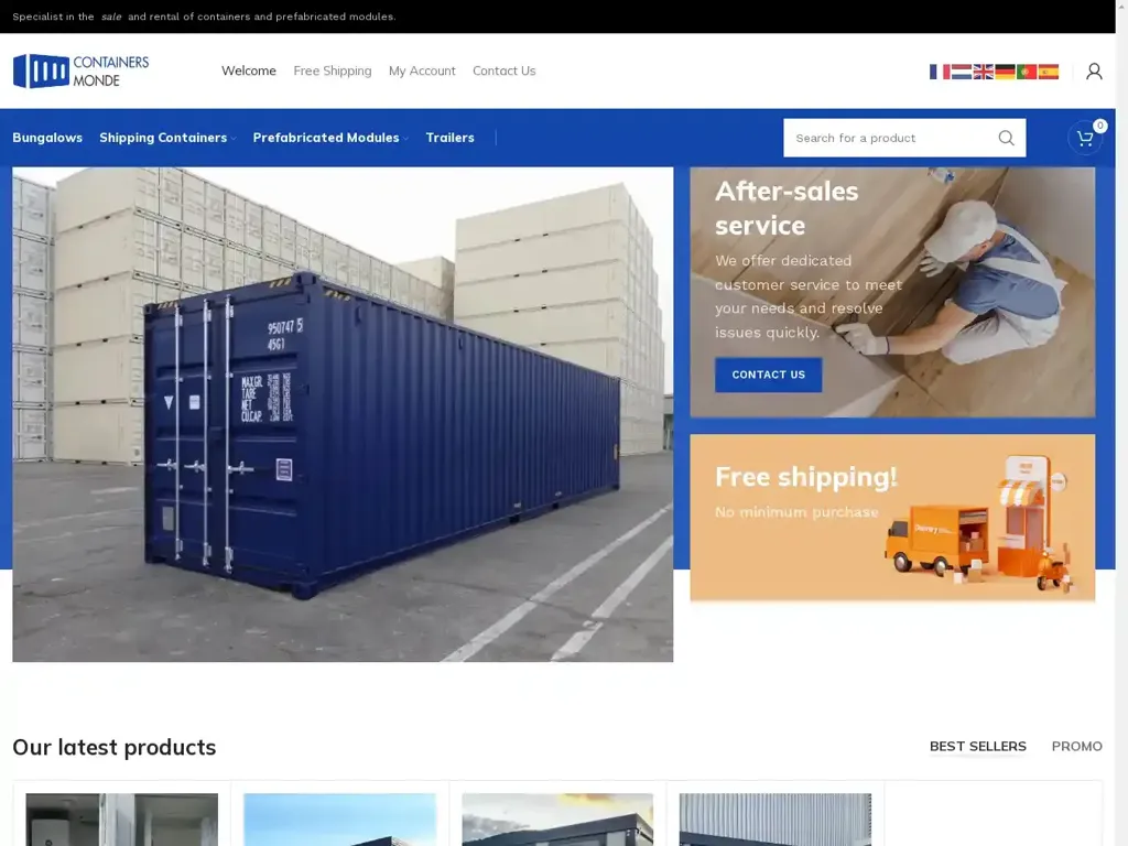 Screenshot of Containers-monde.com taken on Thursday the 24th of October 2024