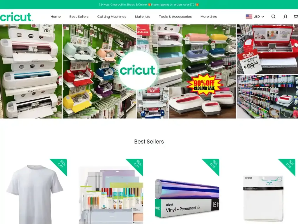 Screenshot of Cricutuksale.shop taken on Wednesday the 2nd of October 2024