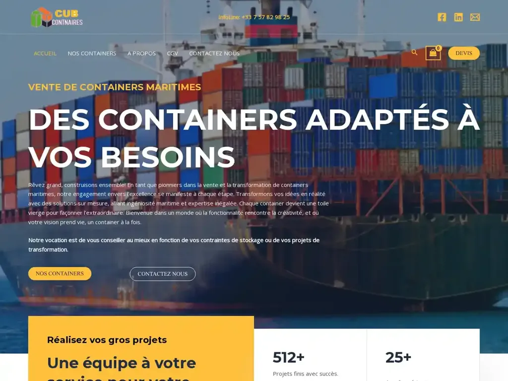 Screenshot of Cub-container.com taken on Saturday the 24th of February 2024