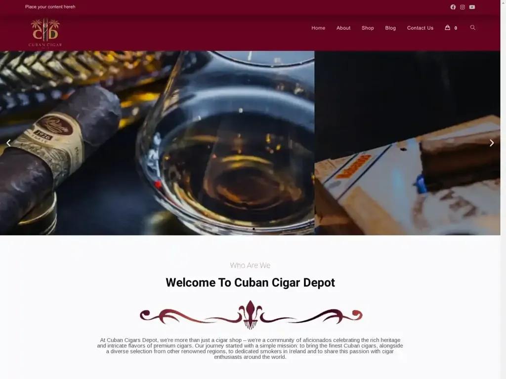 Screenshot of Cubancigardepot.com taken on Sunday the 16th of June 2024