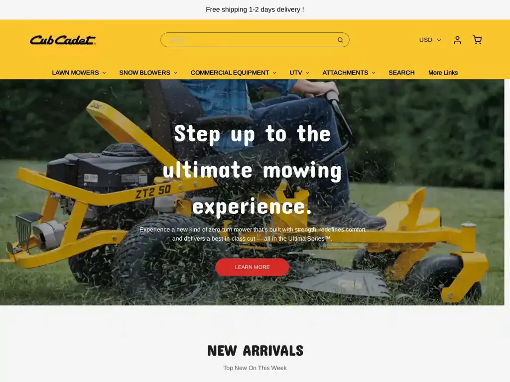 Screenshot of Cubcadet-sale.shop taken on Saturday the 19th of July 2025