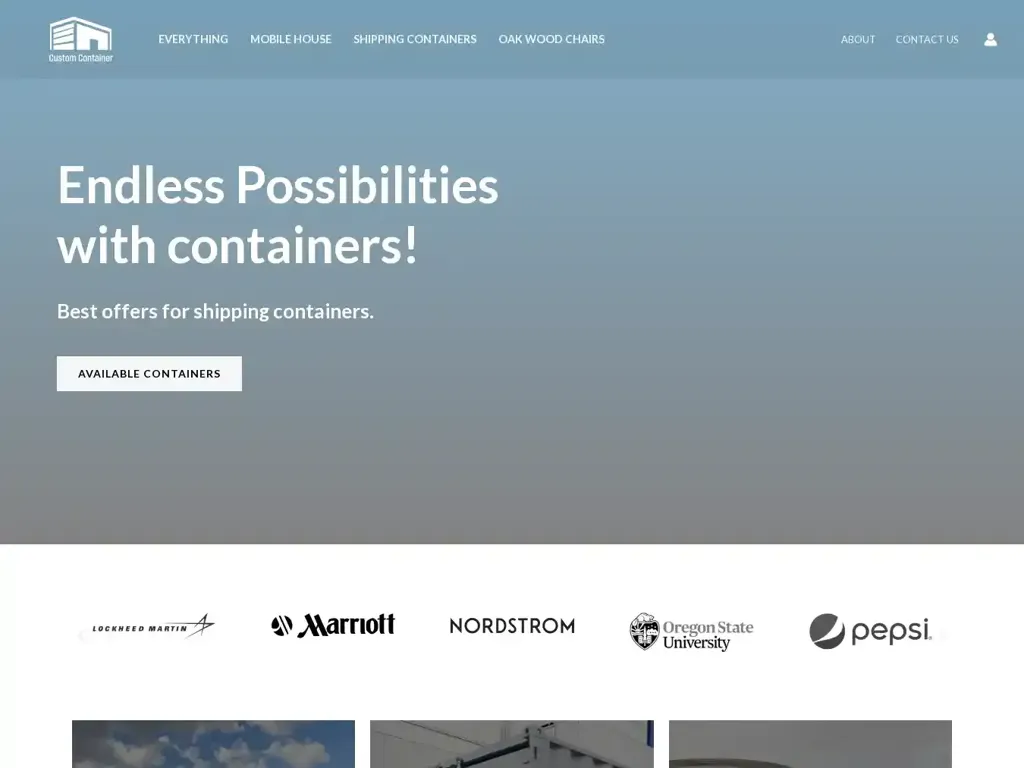 Screenshot of Customcontainersliving.com taken on Thursday the 4th of January 2024