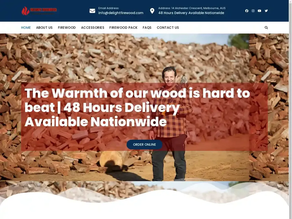 Screenshot of Delightfirewood.com taken on Wednesday the 11th of September 2024