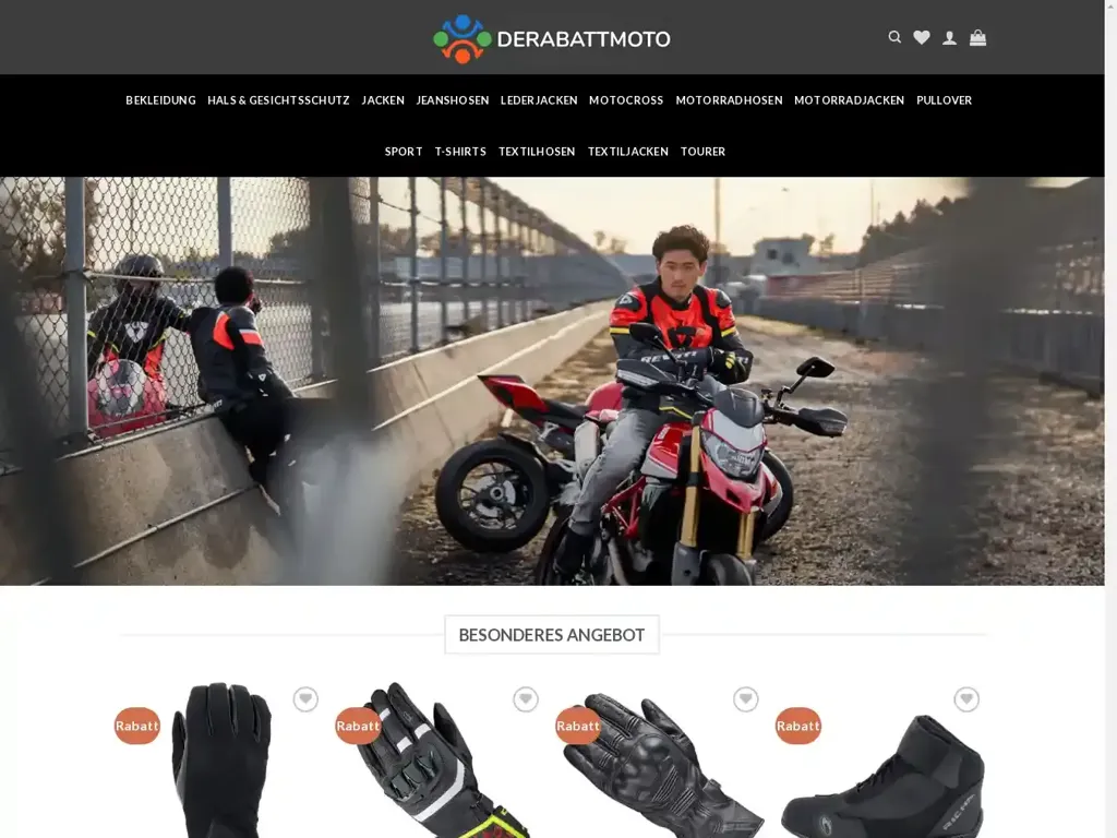 Screenshot of Derabattmoto.com taken on Wednesday the 26th of June 2024